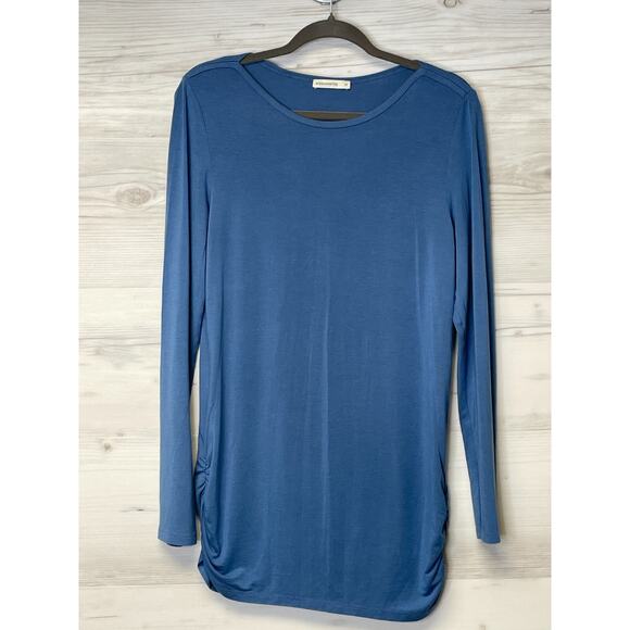 Woolworths Womens Top Size M Blue Long Sleeve Stretchy Tunic - Picture 1 of 10